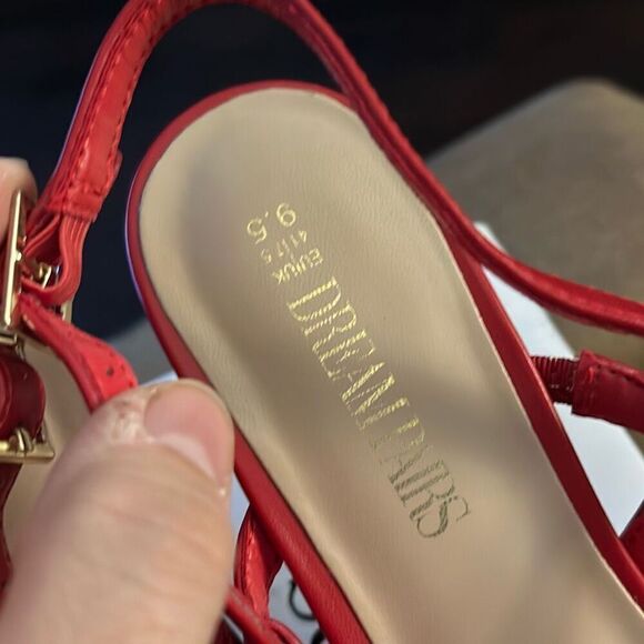 DREAM PAIRS Womens Slingback & Square Open Toe Strappy Heels. Red. Size 9.5. - Picture 4 of 8